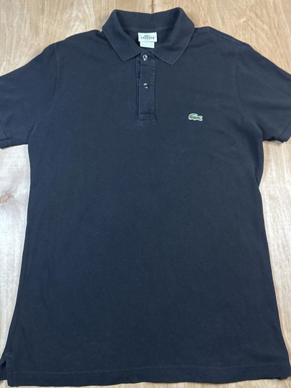Lacoste Mens Black Short Sleeve Crocodile Logo Golf Polo Shirt Size 5